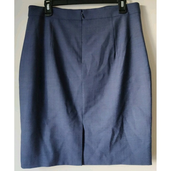 Banana Republic Women's Wool Pencil Straight Skirt Size 14 Navy‎ Blue Business - Picture 2 of 4